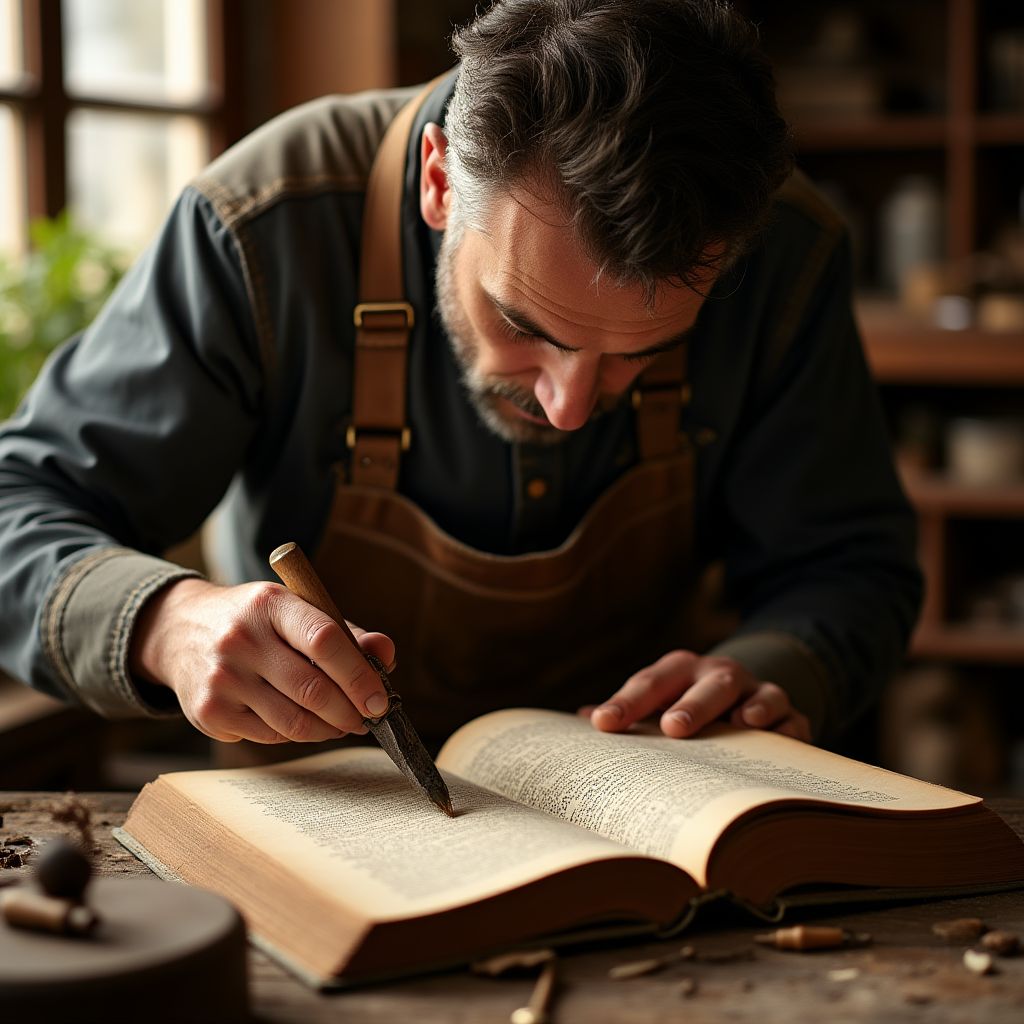 Atelier de restauration de livres